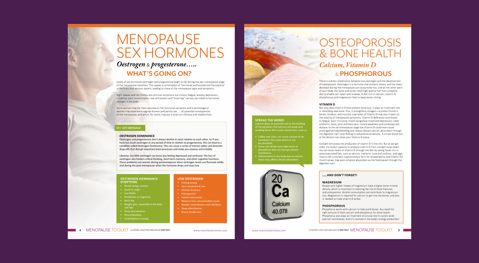 Menopause Editorial Newsletter Toolkit Double Page Spread