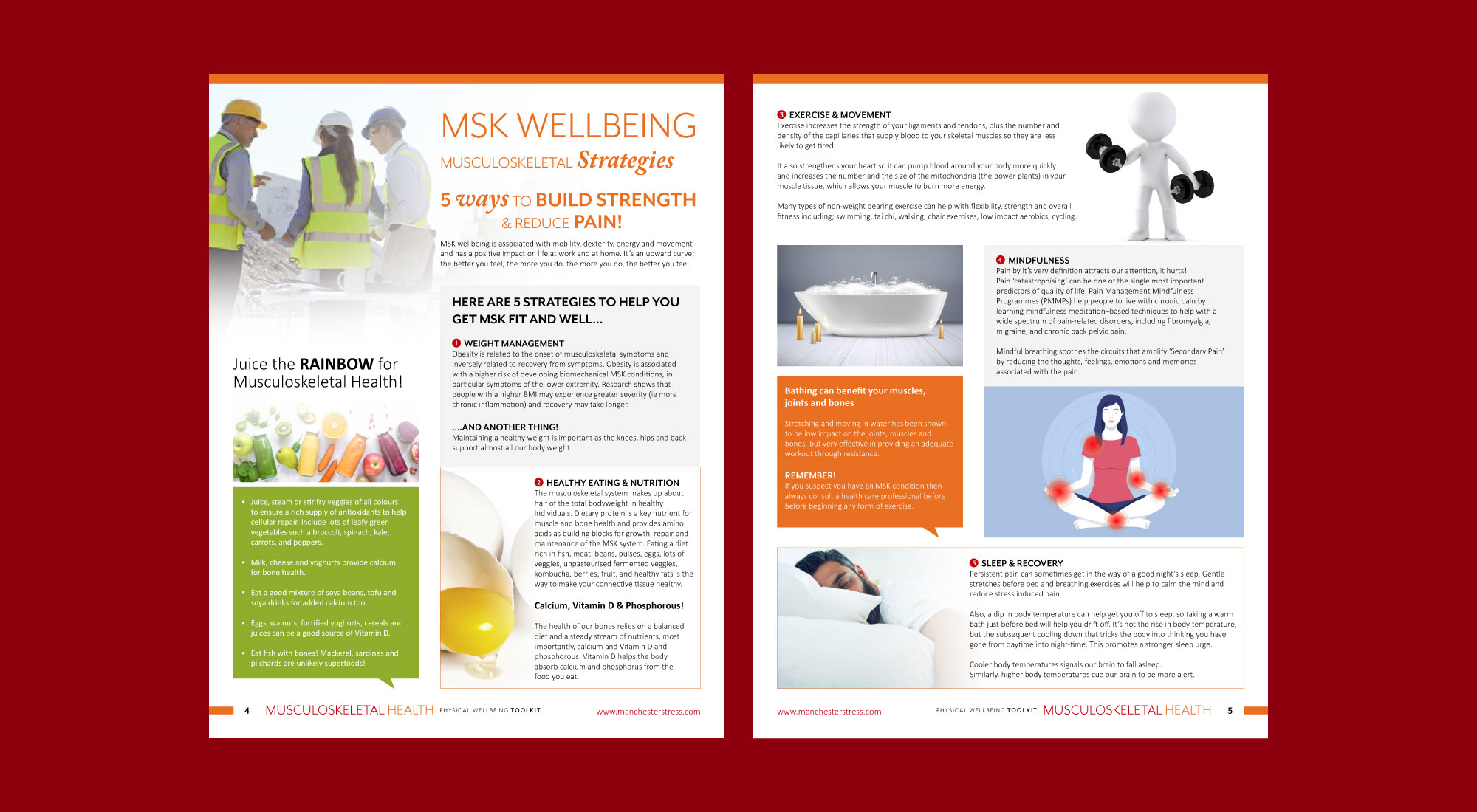 Physical Wellbeing Editorial Newsletter Toolkit Double Page Spread