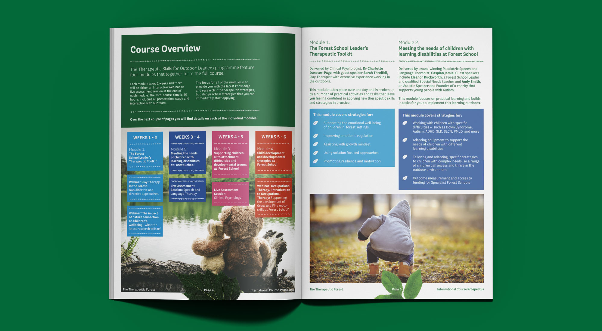 Marketing Materials for the Certificate in Adult Mental Health and Wellbeing for Outdoor Leaders Double Page Spread