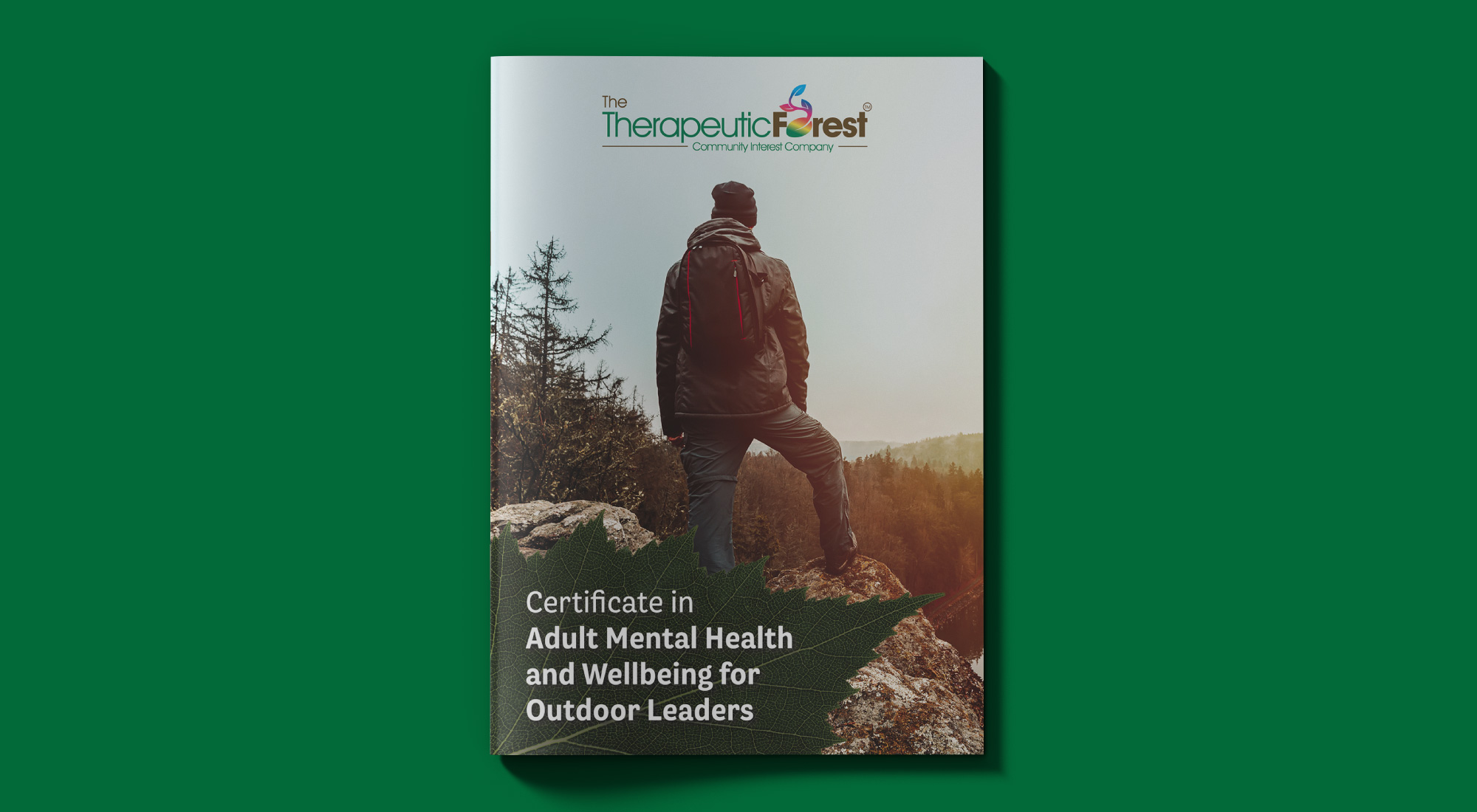 Print Design for the Certificate in Adult Mental Health and Wellbeing for Outdoor Leaders Front Cover