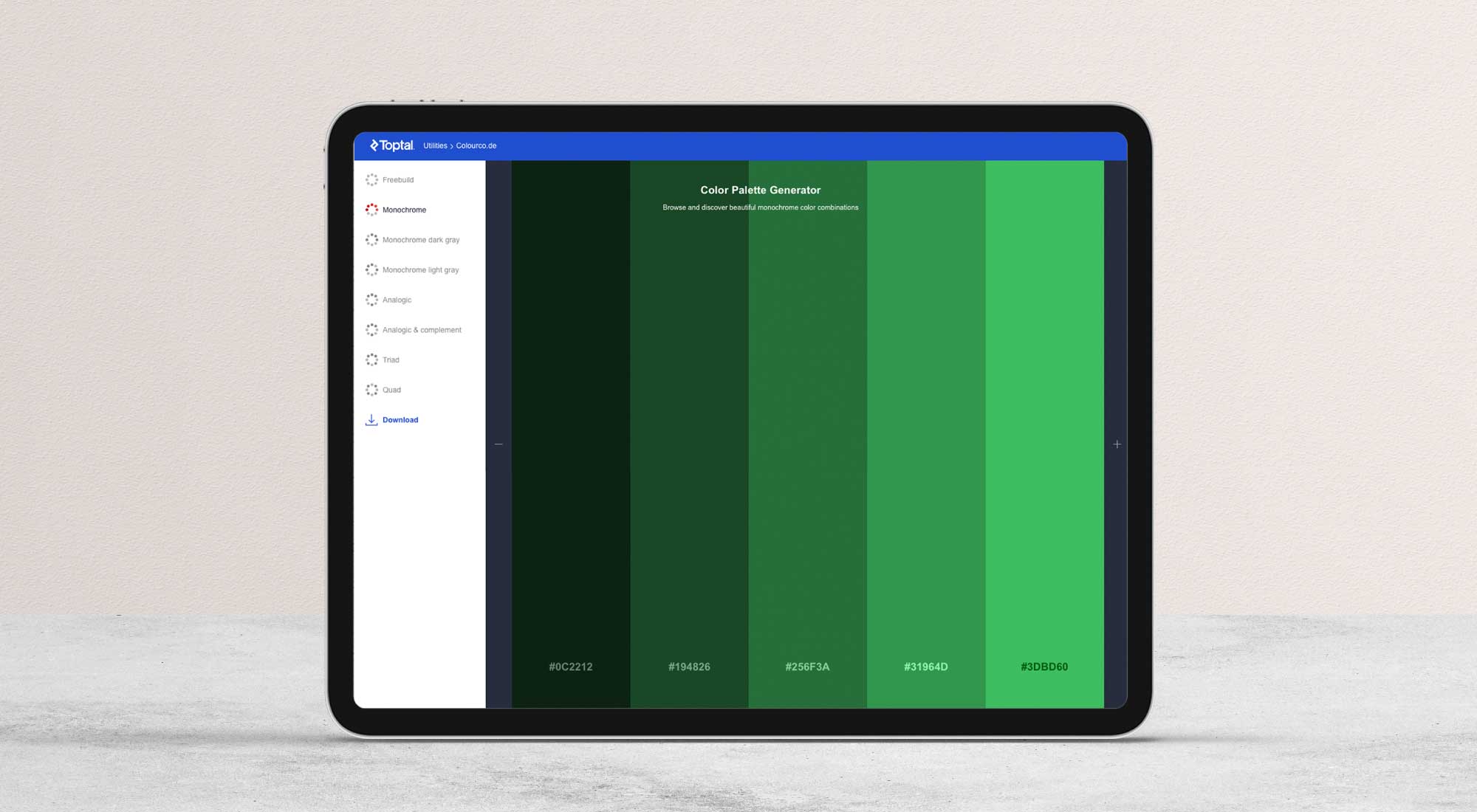 Toptal Colour Tool