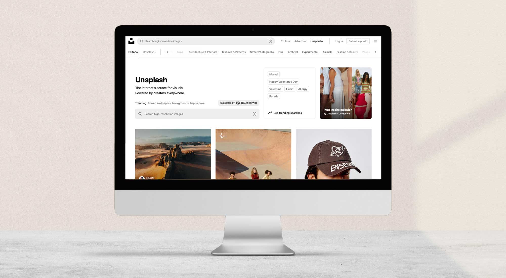 Unsplash Homepage