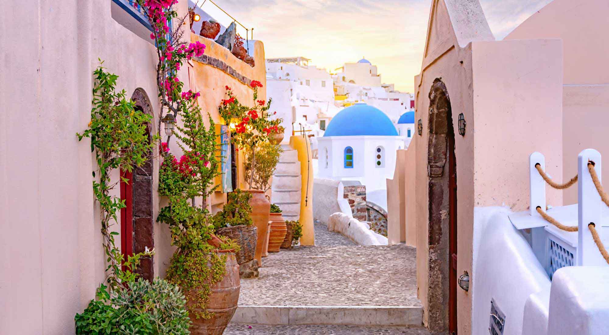 Beautiful streets of Santorini