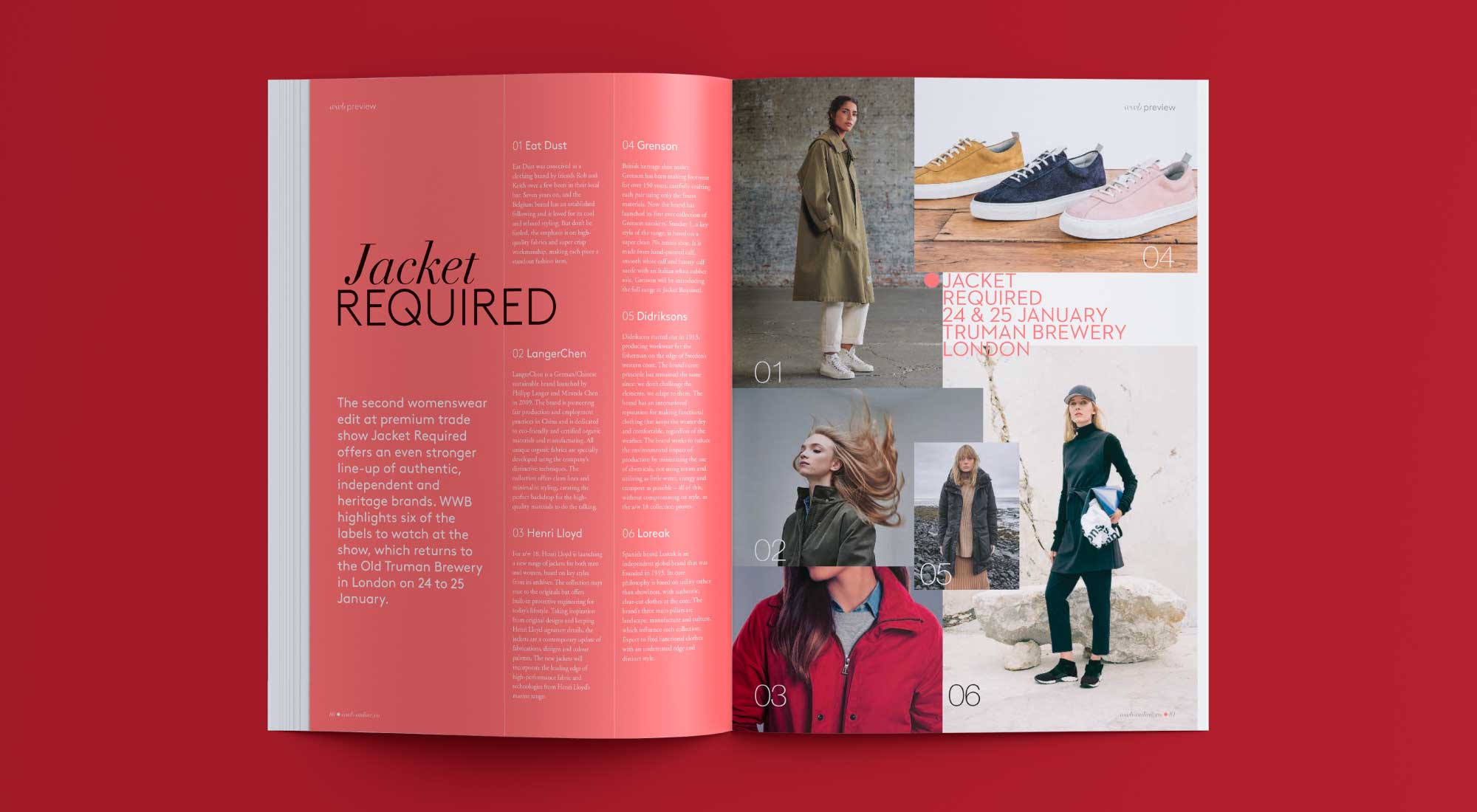 Editorial design for WWB Magazine